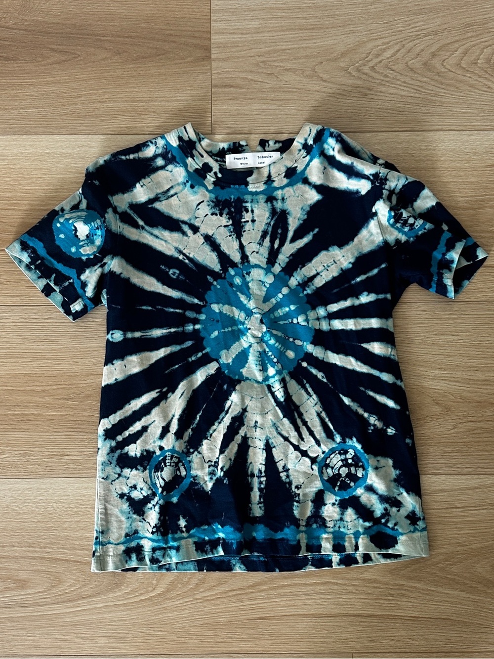 Proenza Schouler Kids Tie-Dye Tee in Blue & Cream